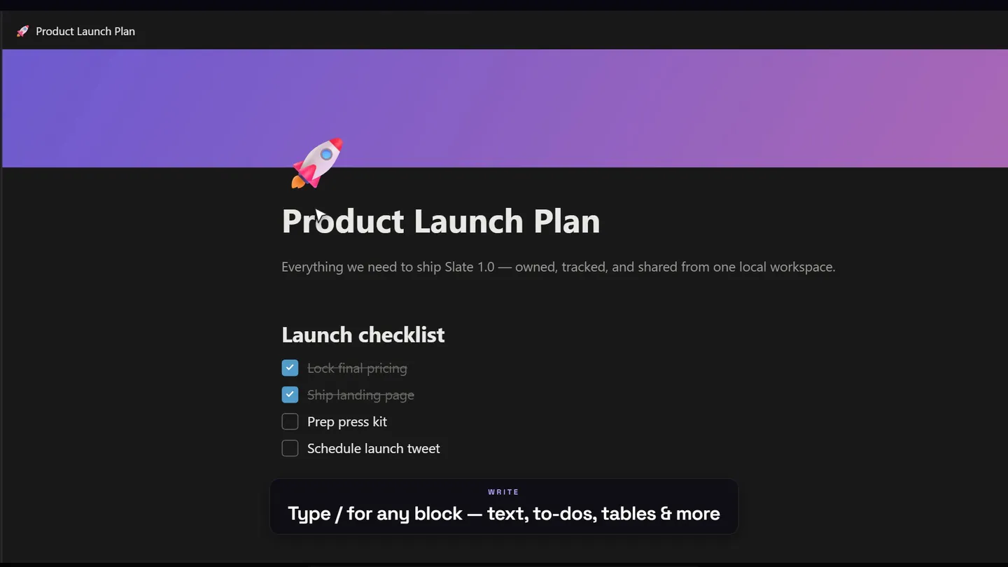 Slate screenshot 1